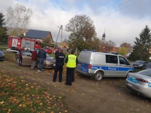 ekipa poszukiwawcza, straż pożarna i policja