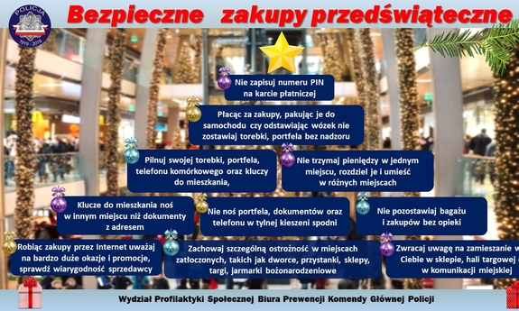 grafika przedstawiająca zasady bezpiecznych zakupów opisane w tekście