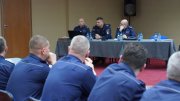 Uczestnicy narady służbowej Kierownictwa Komendy Głównej Policji z Zastępcami Komendantów Wojewódzkich Policji ds. Prewencji