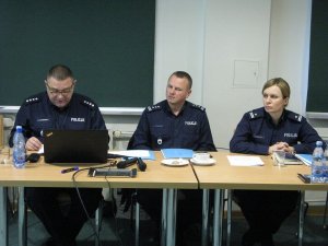Naczelnicy i dyrektorzy podczas narady służbowej naczelników wydziałów ruchu drogowego KWP/KSP