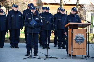 grupa policjantów podczas uroczystości otwarcia nowego Posterunku Policji