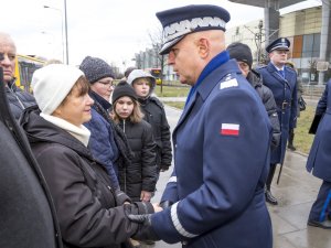 komendant główny policji z rodziną Andrzeja Struja