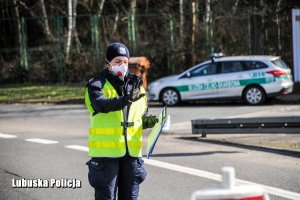 policjanci podczas kontroli na przejściach granicznych