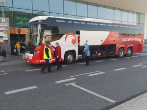 Policyjne zabezpieczenie na lotnisku Chopina