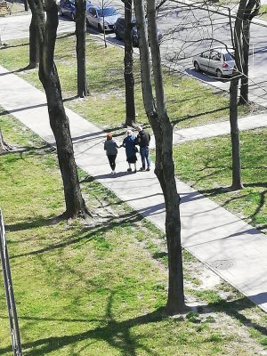 policjanci prowadzą kobietę