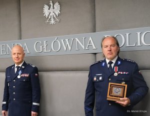 Komendant Główny Policji gen.insp. Jarosław Szymczyk i Przewodniczący NSZZ Policjantów Rafał jankowski