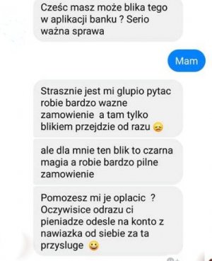 przykład rozmów internetowych oszustów