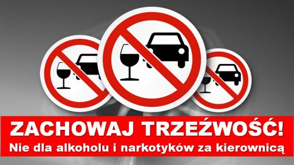 znaki drogowe informujące, aby zachować trzeźwość podczas kierowania pojazdem