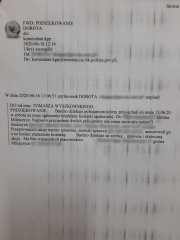 wiadomość e-mail z podziękowaniami dla policjantów