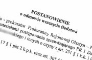 fragment postanowienia o odmowie wszczęcia śledztwa