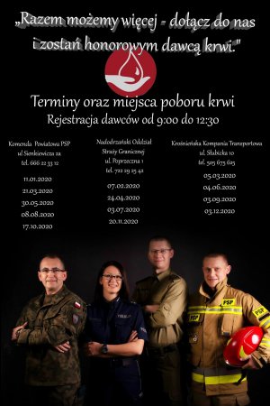 Plakat promujący oddawanie krwi.&quot;&gt;