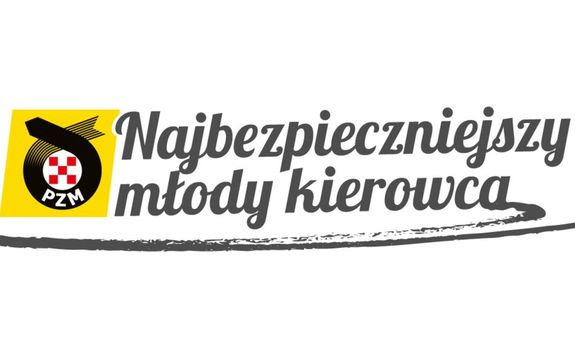 Napis: PZM. Najbezpieczniejszy młody kierowca