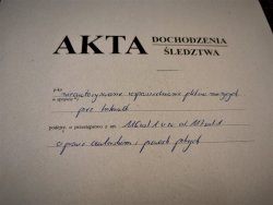 strona tytułowa akt dochodzenia - śledztwa