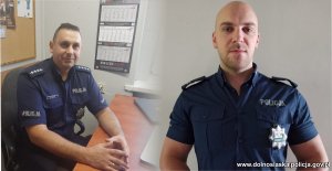 Na zdjęciu widzimy policjantów, którzy pomogli mężczyźnie