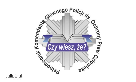 Logo Pełnomocnika  Komendanta Głównego Policji ds. Ochrony Praw Człowieka z napisem Czy wiesz, że