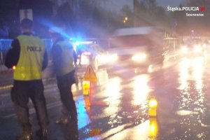awatar policjanci zatrzymujący samochód po zmroku&quot;&gt;