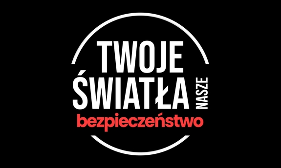 napis Twoje światła nasze bezpieczeństwo wpisane w okrąg