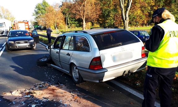 policjantka prowadzi oględziny pojazdów