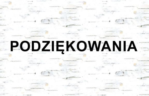 Napis: Podziękowania