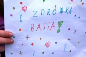 kartka z napisem Zdrówka Biasia!