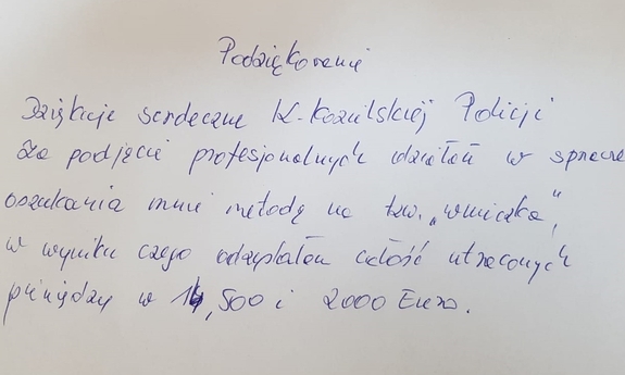 zdjęcie podziękowań