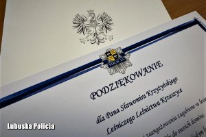 podziękowania dla leśniczego