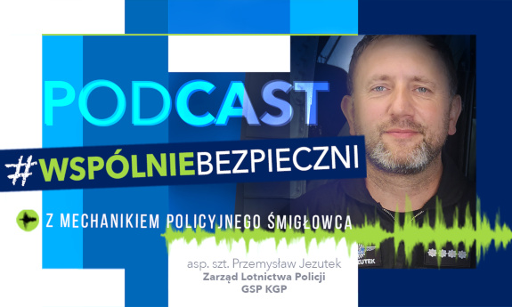 Zdjęcie asp. szt. Przemysława Jezutka wkomponowane w grafikę dekoracyjną.