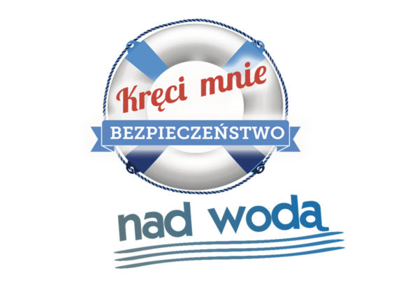 logo akcji białe koło ratunkowe z napisem kręci mnie bezpieczeństwo nad wodą