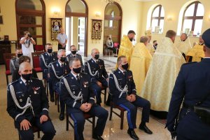 Duchowni i przedstawiciele Policji, którzy uczestniczyli w nabożeństwie w Cerkwi Katedralnej pw. św, Jerzego Zwycięzcy w Warszawie.