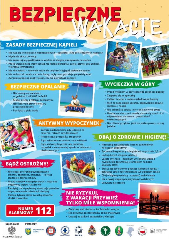 plakat akcji bezpieczne wakacje