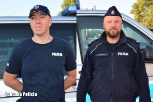 łączone zdjęcie dwóch policjantów