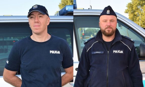 łączone zdjęcie dwóch policjantów