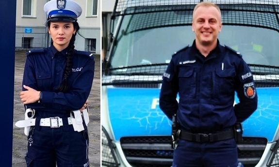 połączone zdjęcie policjantki i policjanta