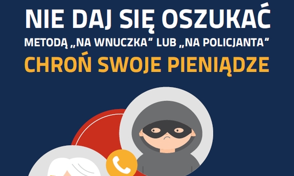 plakat ostrzegający przed oszustwami