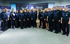 Komendant Główny Policji gen. insp dr Jarosław Szymczyk oraz policyjni pełnomocnicy ds. ochrony praw człowieka