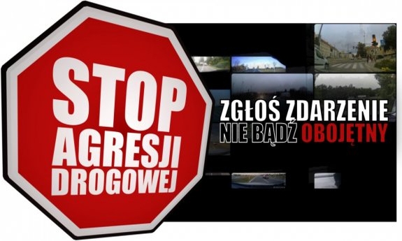 Baner z napisemStop agresji drogowej