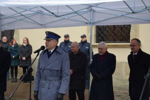 Komendant Miejski Policji w Krakowie przemawia