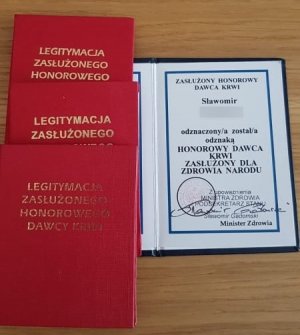 odznaczenie Honorowy Dawca Krwi – Zasłużony dla Zdrowia Narodu