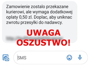 fałszywy sms od oszustów