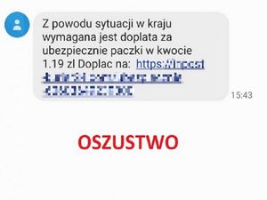 fałszywy sms od oszustów