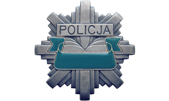 gwiazda policyjna z napisem policja