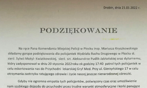 zdjęcie fragmentu listu