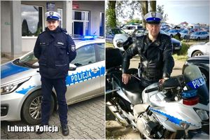 policjanci, którzy eskortowali kobietę do szpitala