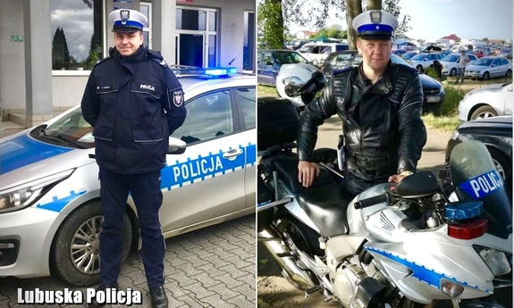 policjanci, którzy eskortowali kobietę do szpitala