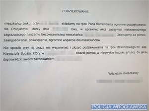 zdjęcie podziekowań