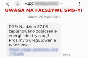 treść sms z fałszywym linkiem do zapłaty