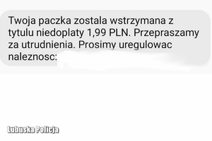 Wiadomość SMS z fałszywymi linkami