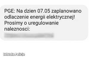 Wiadomość SMS z fałszywymi linkami