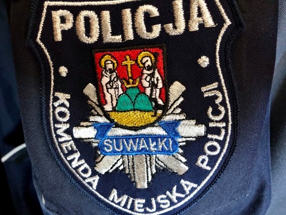 Naszywka na mundur, Komenda Miejska Policji w Suwałkach, godło Suwałk