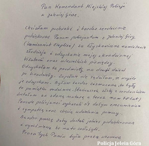 treść podziękowania